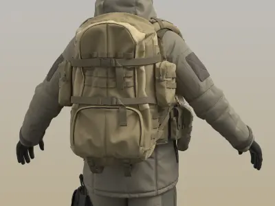 Military Backpack 3D model