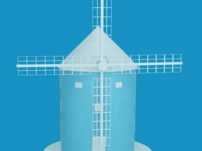windmill Free low-poly 3D model