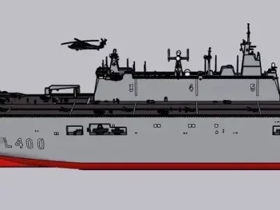 TCG ANADOLU Landing Helicopter Dock LHD 3D Model STL  SketchUp  3D model