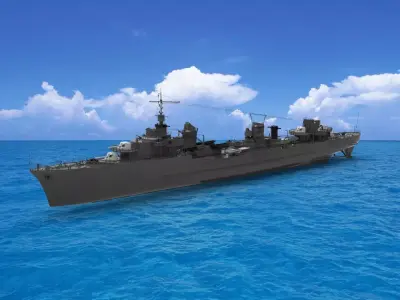 French destroyer Le Terrible 3D model