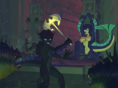 Acheron Sea Serpent Nude Low-poly 3D model