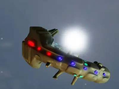 Aircraft Commercial Spaceship Mother Game ready 3D model