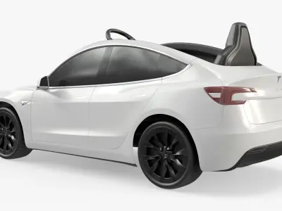 Luxury Kids Ride-On Tesla Inspired White 3D model