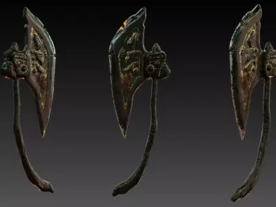 Black Axe Free low-poly 3D model