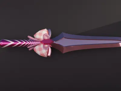 Pink Candy Dagger Free low-poly 3D model