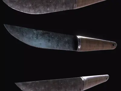 Viking Knife Low-poly 3D model