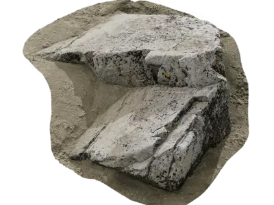  Small Jagged Beach Rock Model 