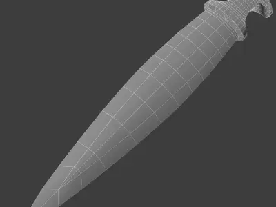 Solid silver dagger 3D model