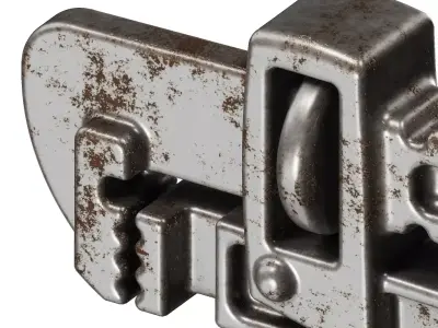 Rusty Iron Pipe Wrench 3D model