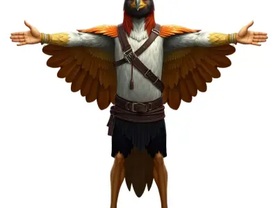 Eagle Warrior Character model pack Low-poly 3D model