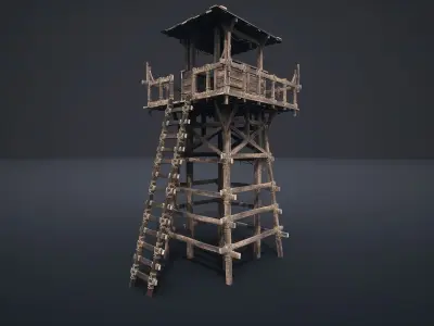 SCOUT WATCHTOWER TOWER FORT FORTRESS CASTLE WALLS AAA NEXTGEN Low-poly 3D model