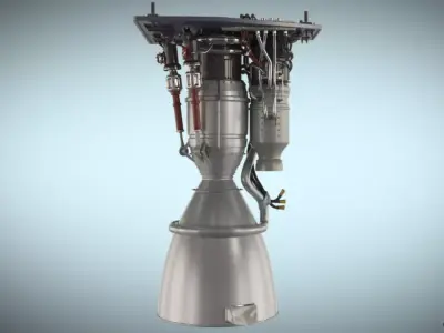 spaceX rocket engine 3D model