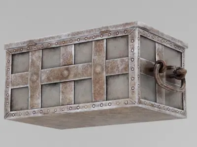 Closed Treasure Chest Low-poly 3D model