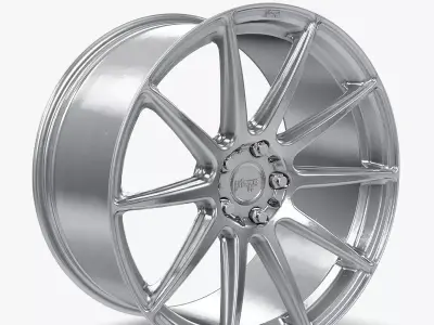 Niche Essen Wheel Silver With Machined Face Low-poly 3D model