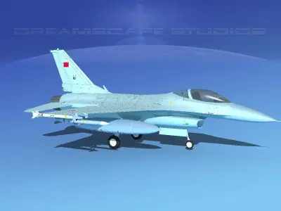 Gen Dyn F-16A Falcon Bahrain 3D model