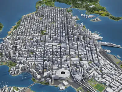 Vancouver Low-poly 3D model