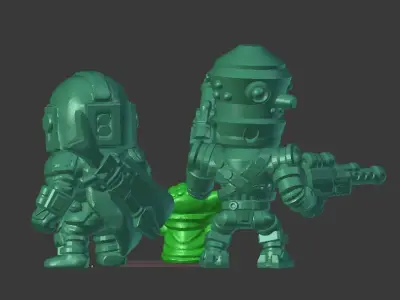 Chibi Bounty Hunter Crew 3D print model