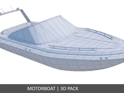 Motorboat - Speedboat Low-poly 3D model