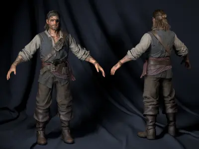 The pirate Low-poly 3D model