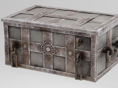 Closed Treasure Chest Low-poly 3D model