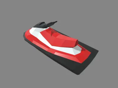 Low Poly Jet Ski 01 Low-poly 3D model