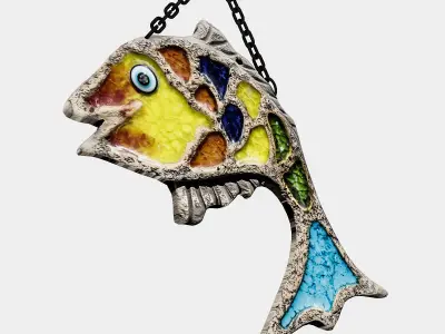 fishing sign 03 Low-poly 3D model