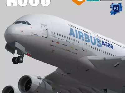 Airbus A380-8 Home livery Low-poly 3D model