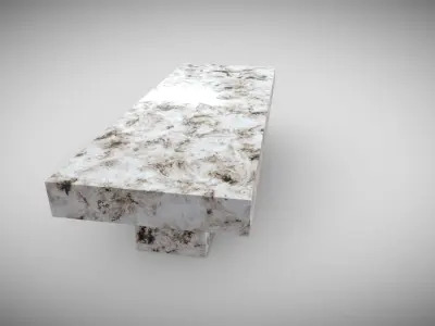 White Marble Bench  Free low-poly 3D model
