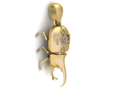 BEETLE INSECT PENDANT 3D PRINTABLE MODEL 3D print model