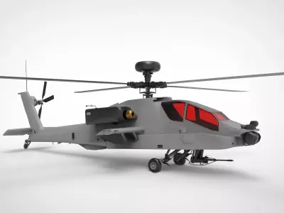 AH-64 Apache grey matte 3D model