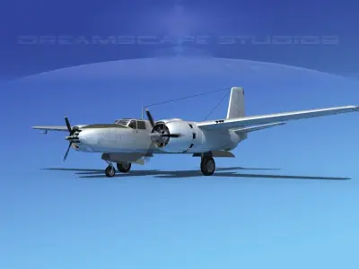 Douglas A-26B Invader Bare Metal 3D model