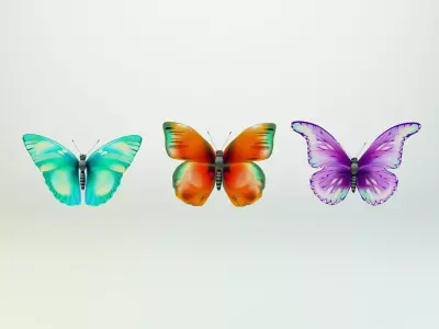 Cartoon Butterfly Low-poly 3D model 3D model
