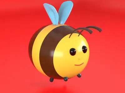 Cute Little Bee 3D model