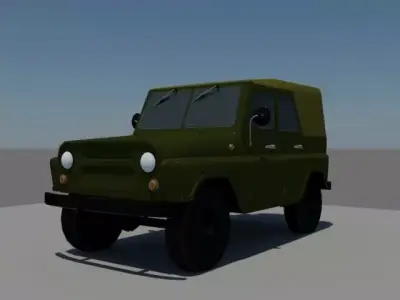 UAZ-469 military jeep Low-poly 3D model