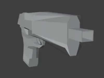 Laser Gun Low-poly 3D model