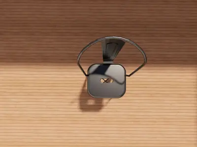 Industrial Bar Chair 3D Model - Metal - Wood Low-poly 3D model