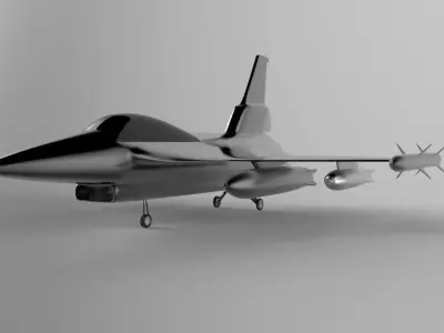 plane fighter jet Low-poly 3D model