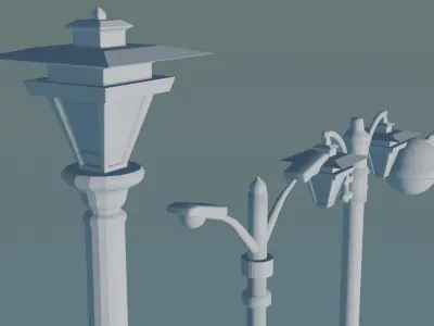 Historic Oakland Iron Street Light pole 3D print model