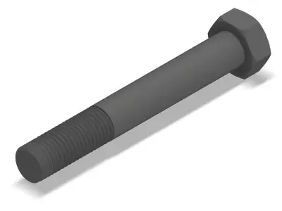 Bolt Partial Thread Hexagonal Head M24x170mm 3D model