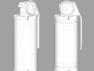 Flashbang-FBG6 two grenade canisters Low-poly 3D model