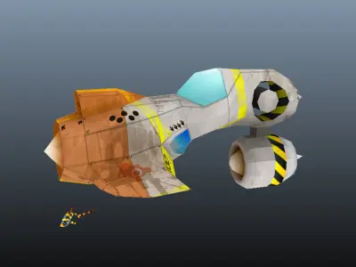 ASSAULT SHIP Low-poly 3D model