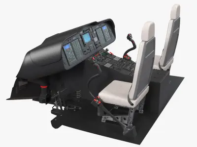 Helicopter Pilot Cabin 3D model