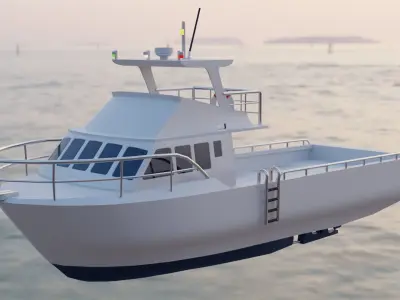 Lobster Boat Low-poly 3D model