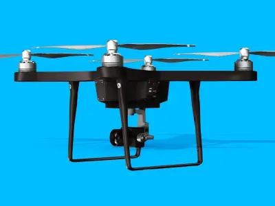 DRONE WITH CAMERA Low-poly 3D model