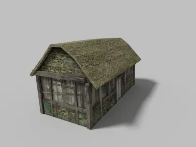 low poly village house 1 Low-poly 3D model