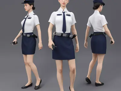 Policewoman officer 3D model