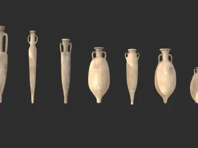 Amphora - Damaged Sand Terracotta Low-poly 3D model