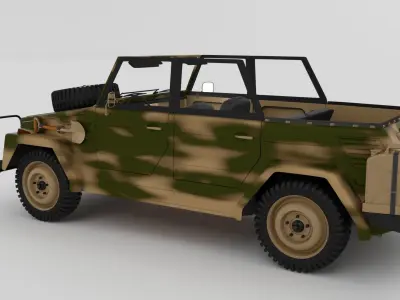VW Type 181 with interior Army 3D model