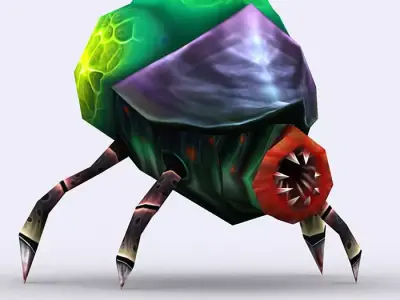 3DRT - Insectoid Monster Tick Low-poly 3D model