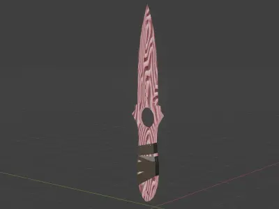 Skeletal knife Low-poly 3D model